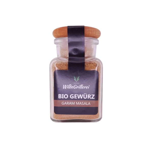 WildeGrillerei Bio Garama Masala Glas mit Holzdeckel 65g